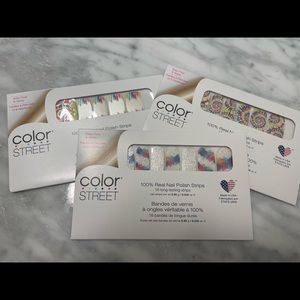 3 sets of Color Street nails 💅 rainbow tie dye